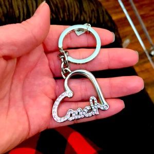 Coach heart keychain